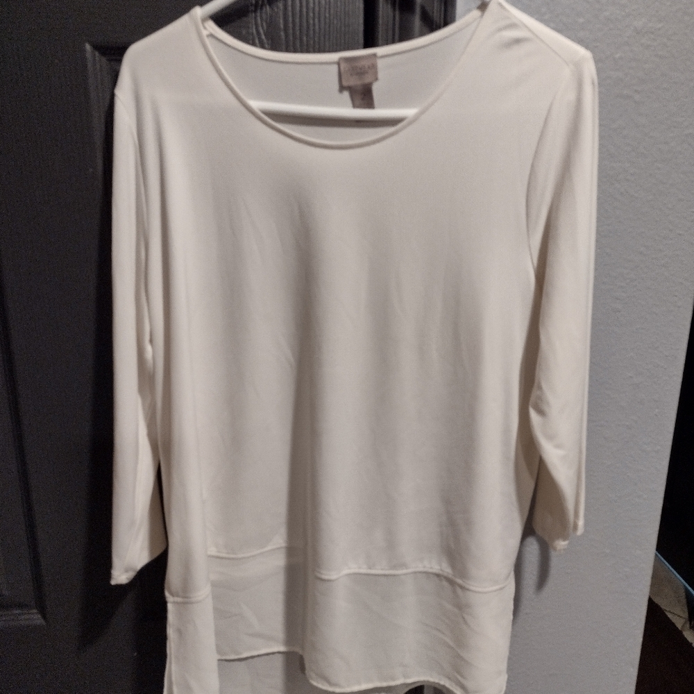 Like New Easy Wear by Chico's Ladies White Blouse